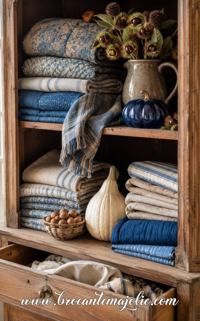blue fall decor