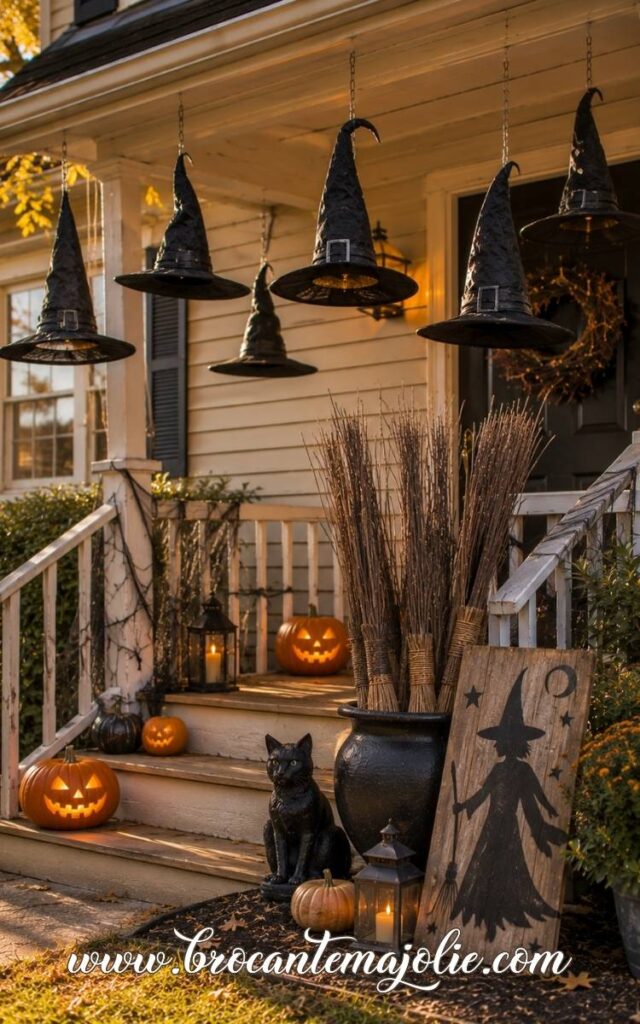 halloween yard witch hats