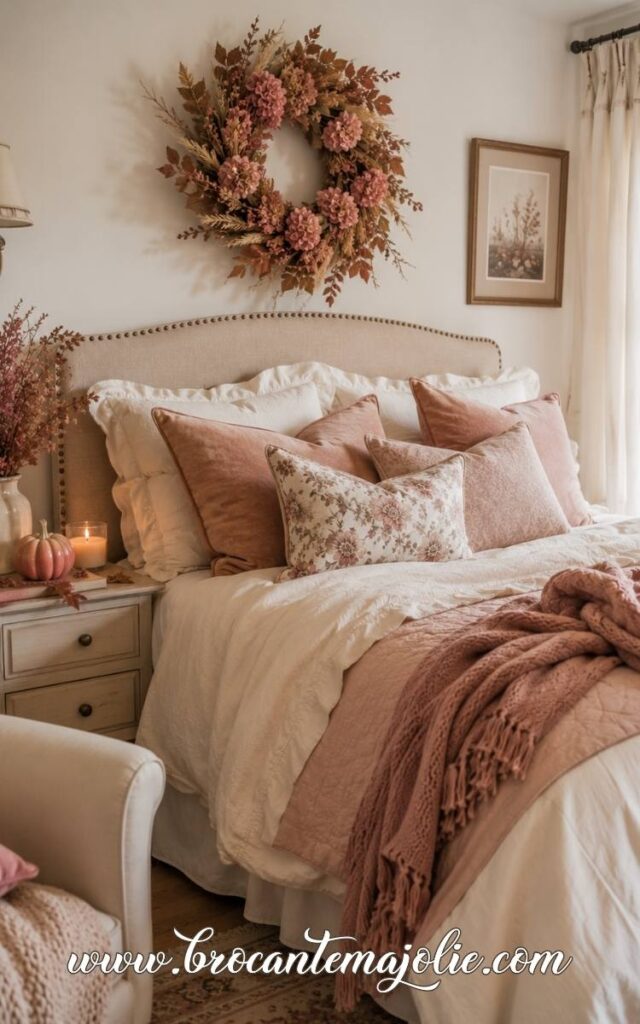 pink fall bedroom