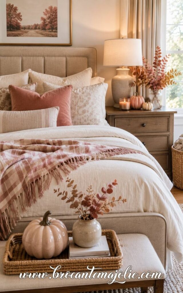 pink fall bedroom