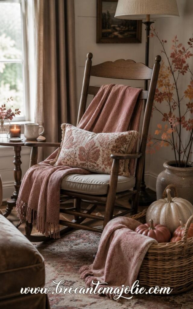 pink fall rocking chair