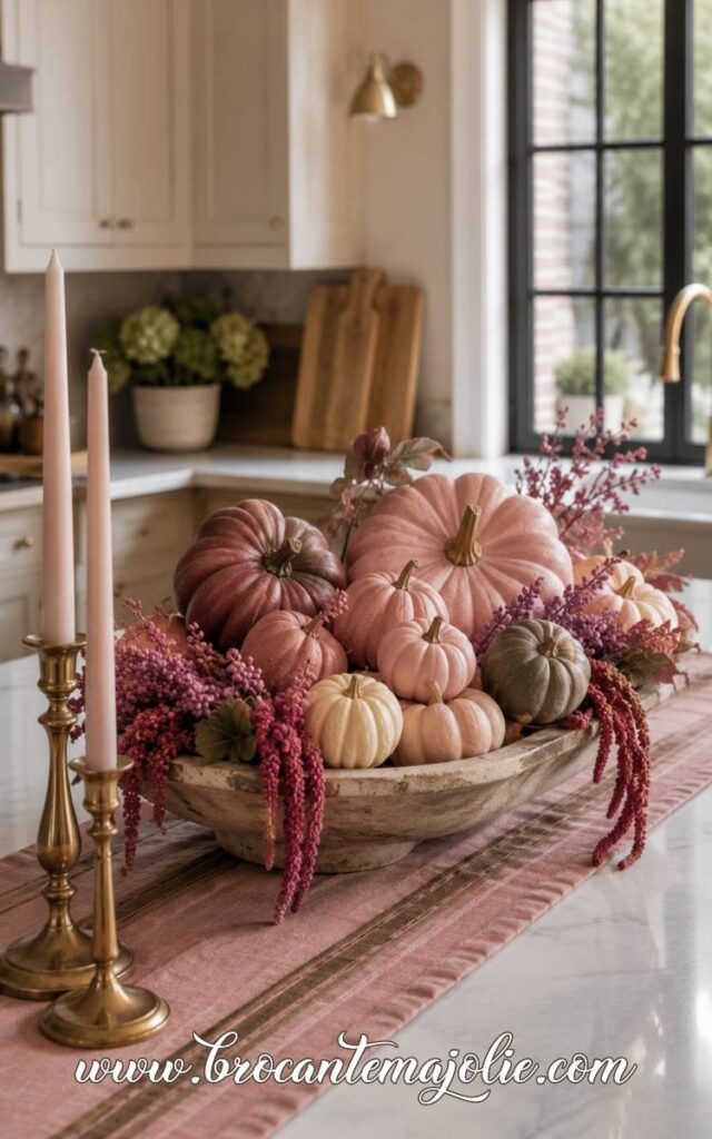 pink pumpkin decor ideas kitchen