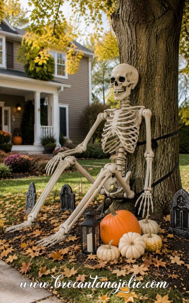 halloween yard skeleton decor