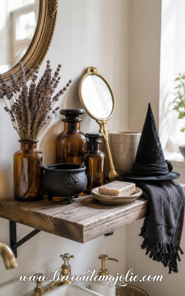 witch halloween decor bathroom