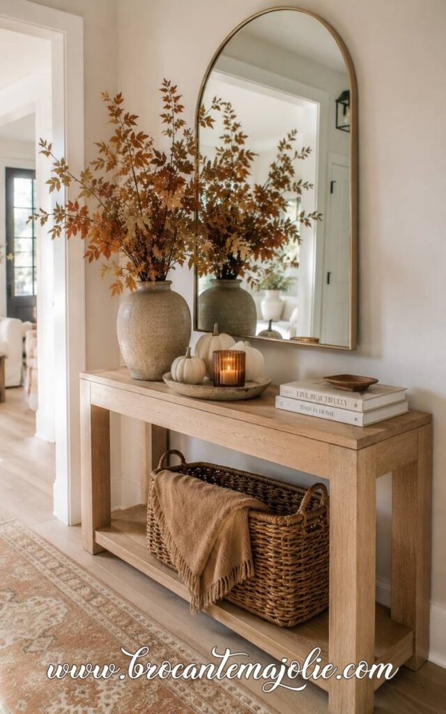 modern fall decor entryway