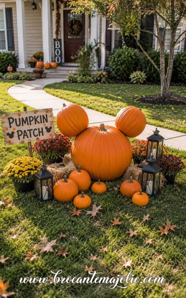 halloween yard disney mickey pumpkins