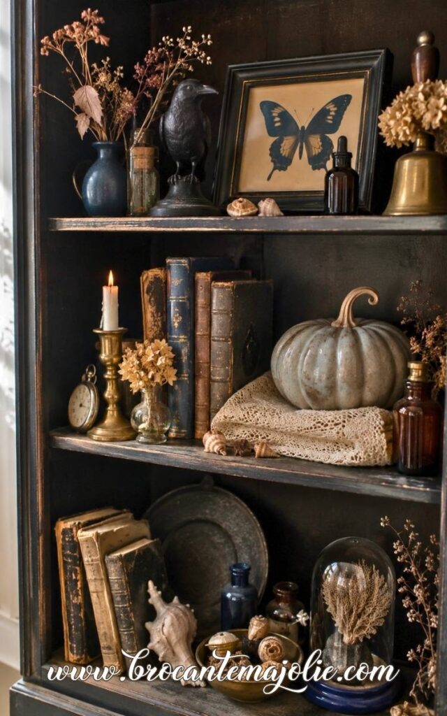 Witch Halloween bookshelf decor