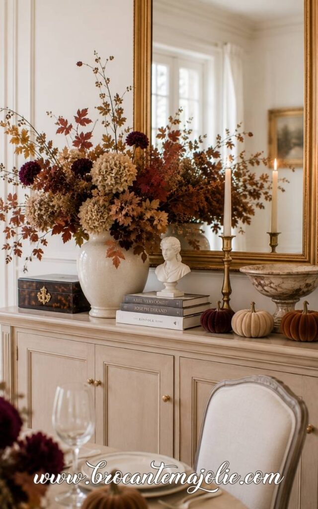 classy fall decor dining room