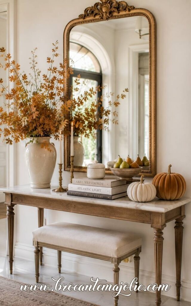 classy fall decor entryway