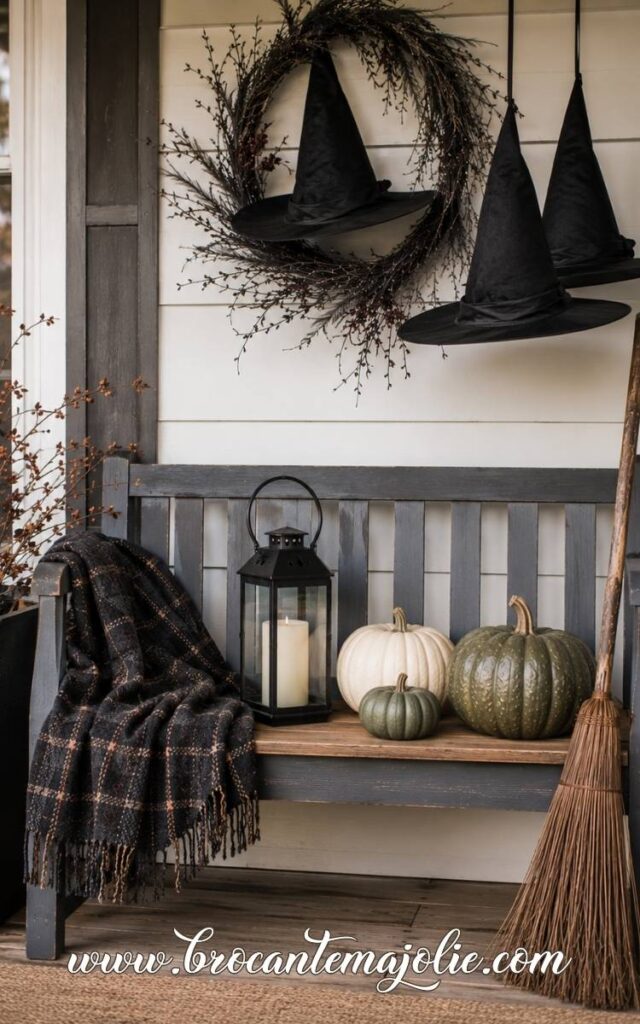 Witch Halloween outdoor bench decor
