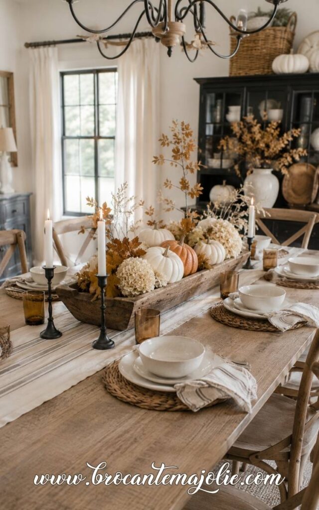farmhouse fall decor tablescape