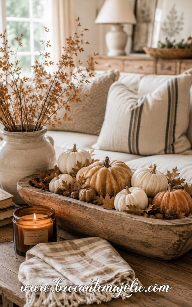 farmhouse fall decor coffee table