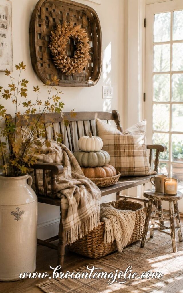 farmhouse fall decor entryway