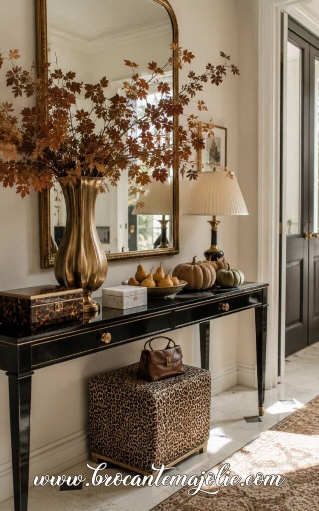elegant fall decor entryway