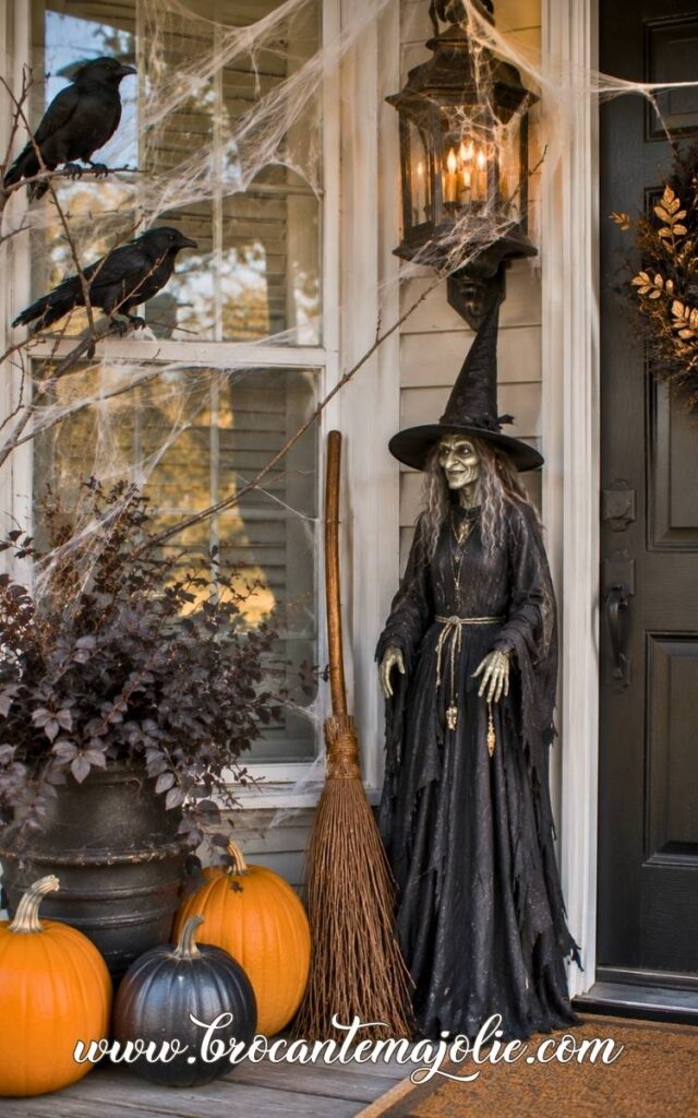 witch halloween front porch