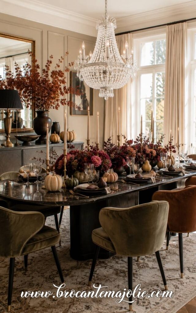 elegant fall decor dining room
