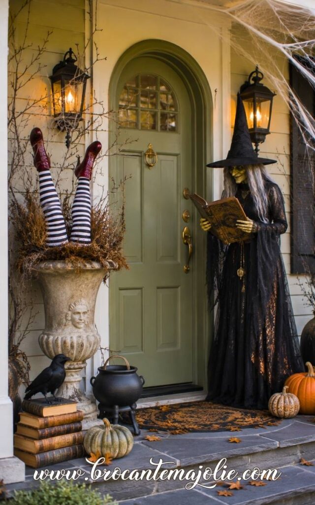 Witch Halloween outdoor porch