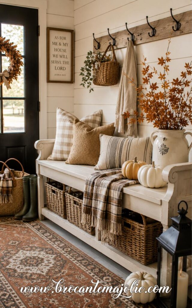 farmhouse fall decor entrance