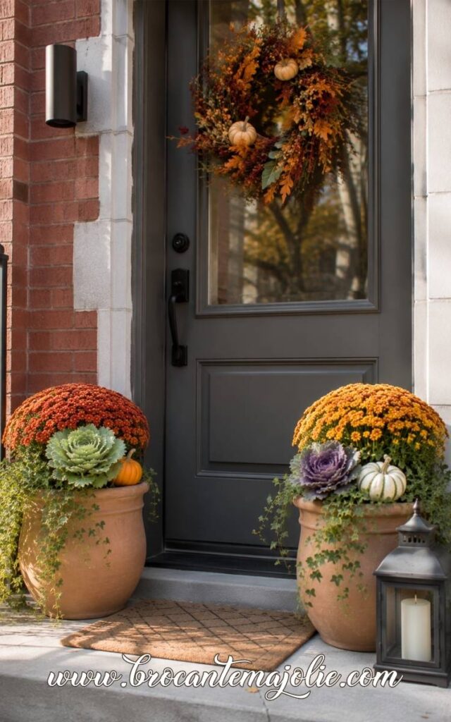 faux artificial fall outdoor planter ideas