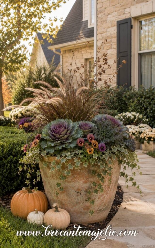large fall outdoor planter