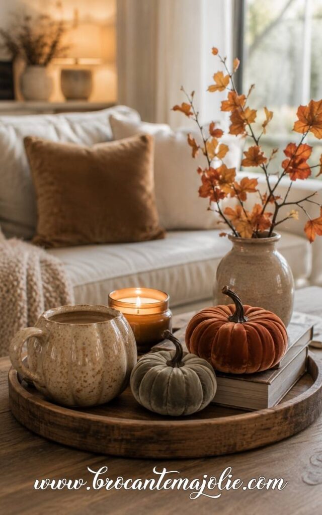 pumpkin decor coffee table