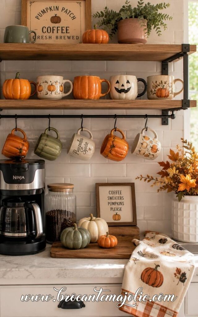 colorful halloween coffee bar