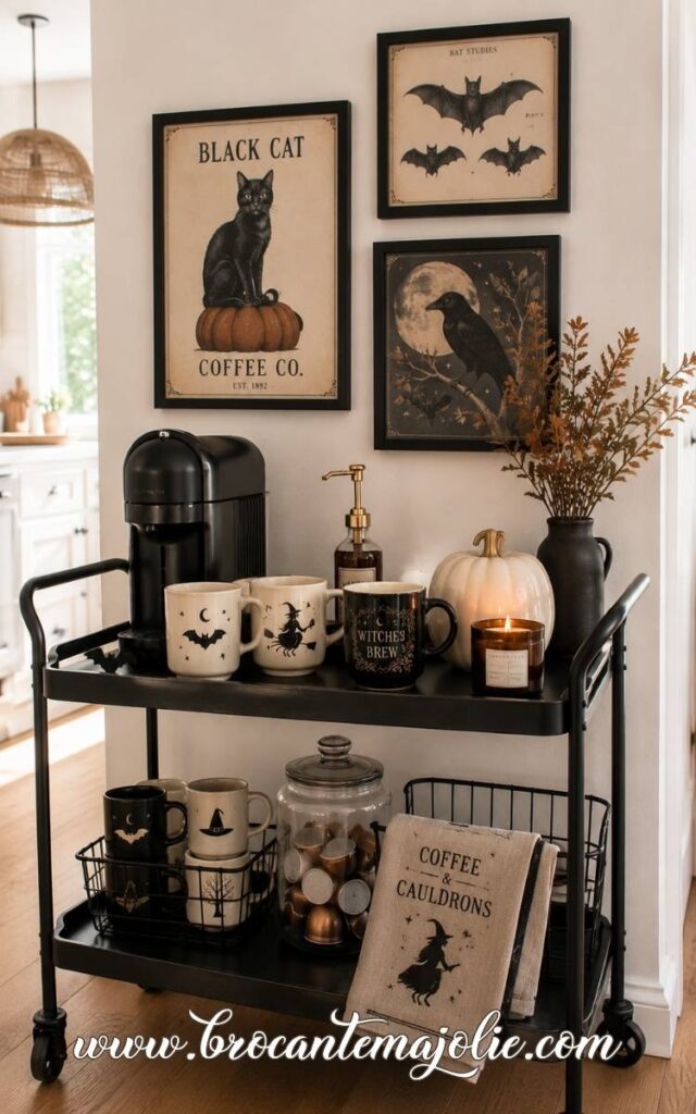halloween coffee console cart
