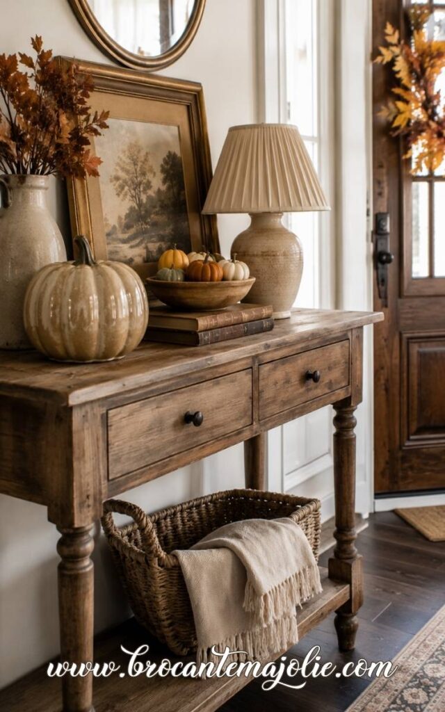 pumpkin entry table decor
