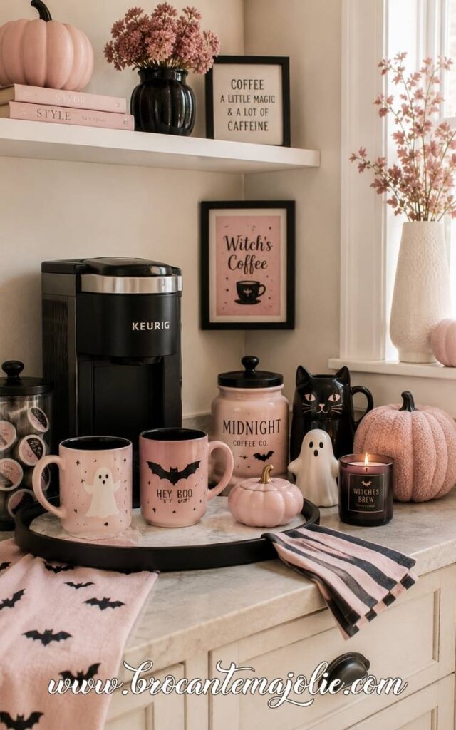 pink halloween coffee bar