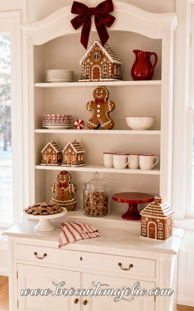gingerbread kitchen shelves