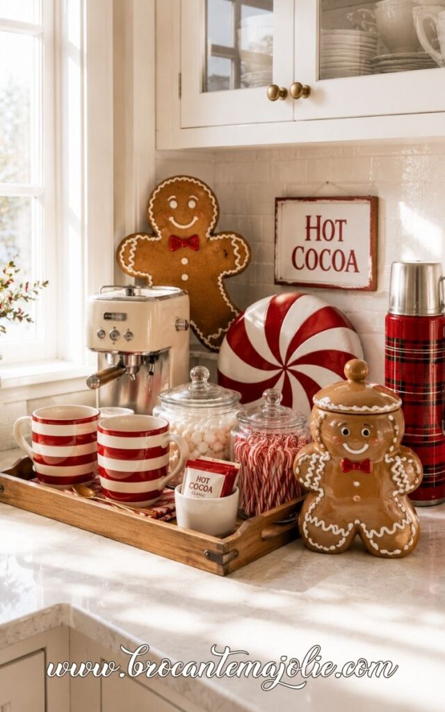 gingerbread kitchen coffee station