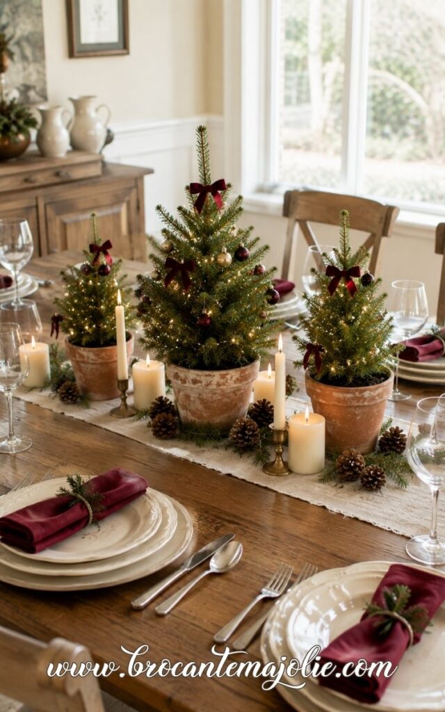 mini christmas tree centerpiece
