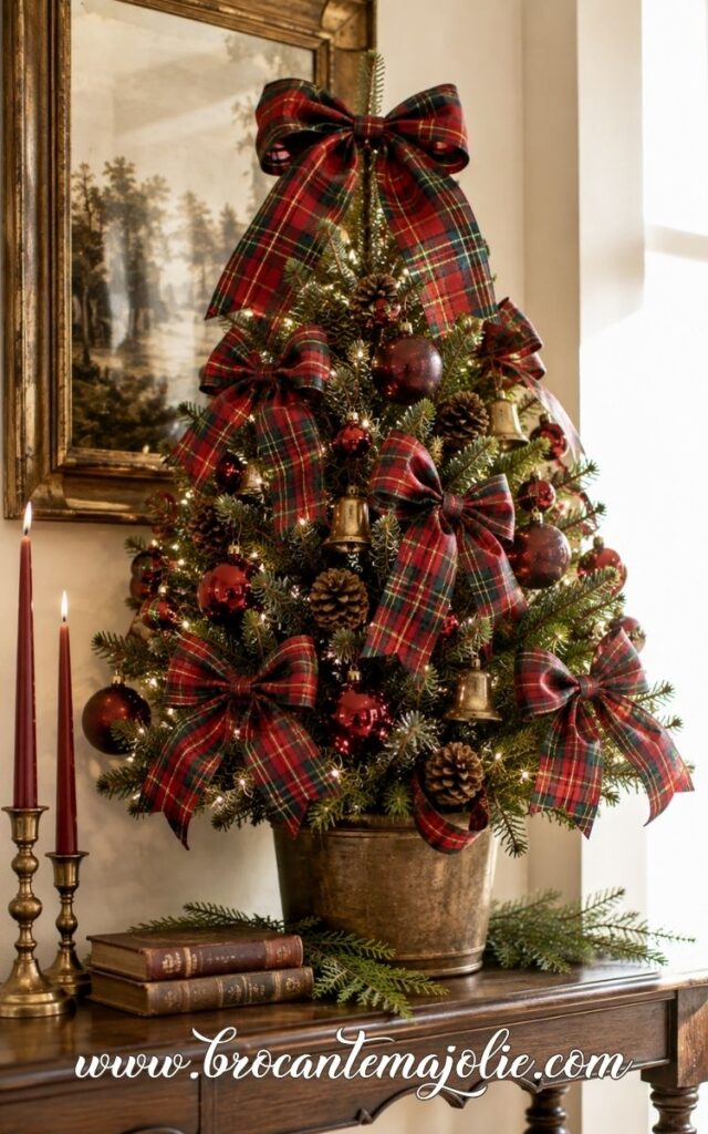red and green mini christmas tree