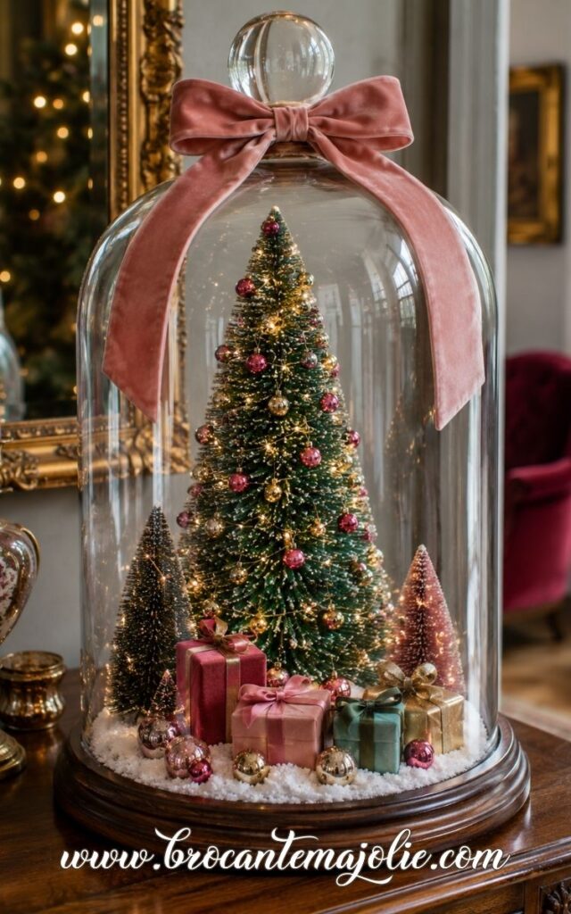 mini christmas tree in a glass