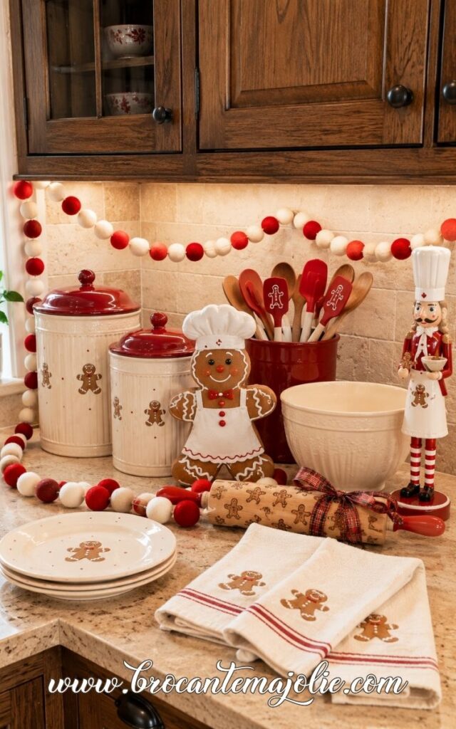 gingerbread kitchen counter decor