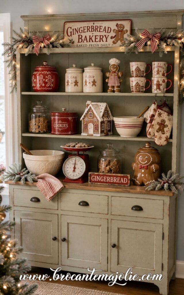 gingerbread kitchen shelves