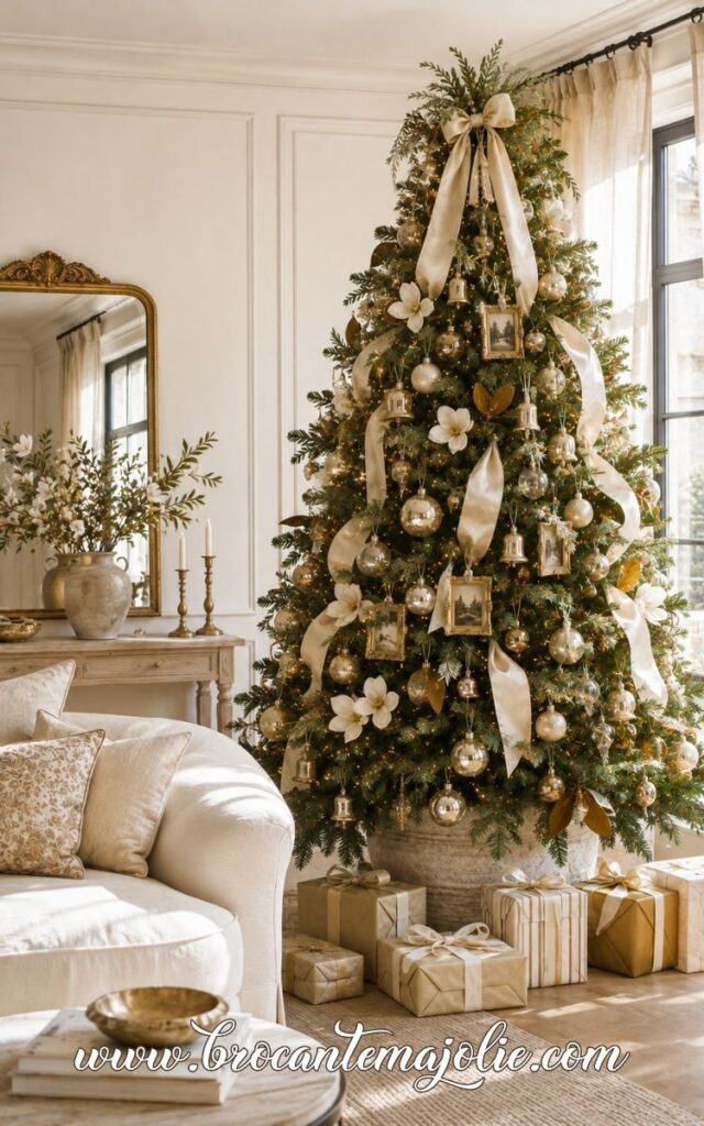 warm gold french country christmas tree