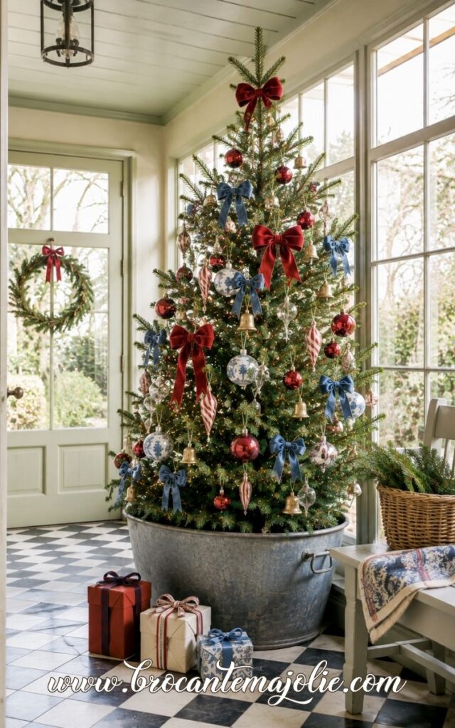 french christmas tree in tub