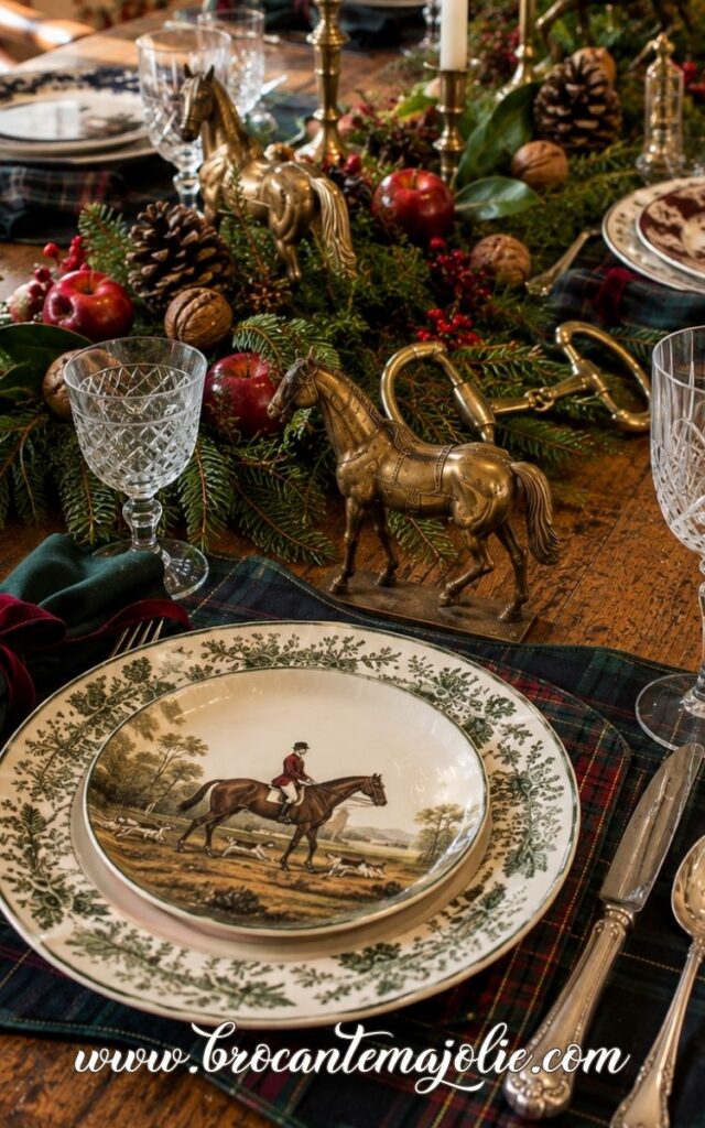 ralph lauren christmas tablescape brass crystal decor
