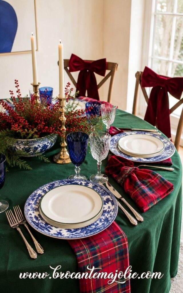 ralph lauren christmas tablescape linens