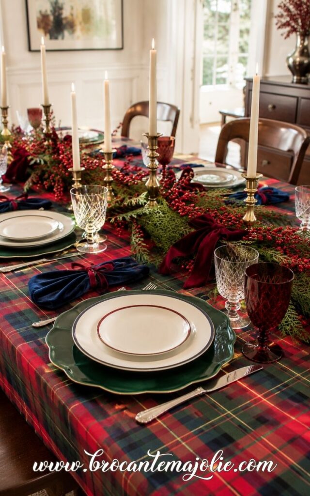 ralph lauren tartan christmas tablescape