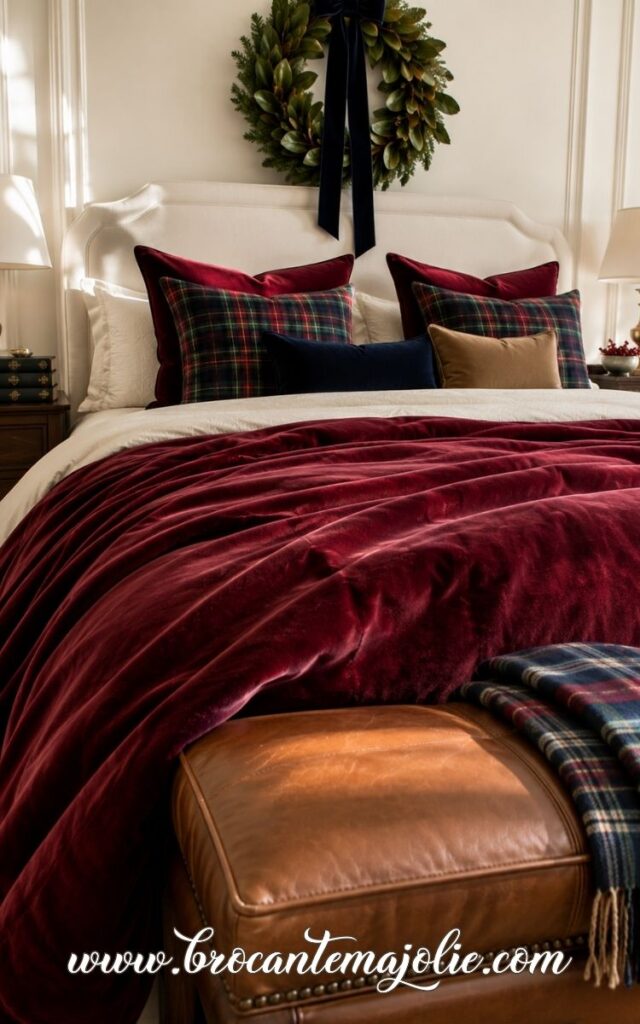 ralph lauren christmas velvet in bedroom