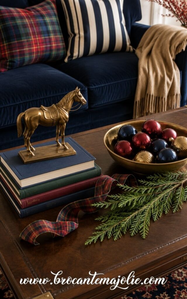 ralph lauren christmas living room coffee table decor