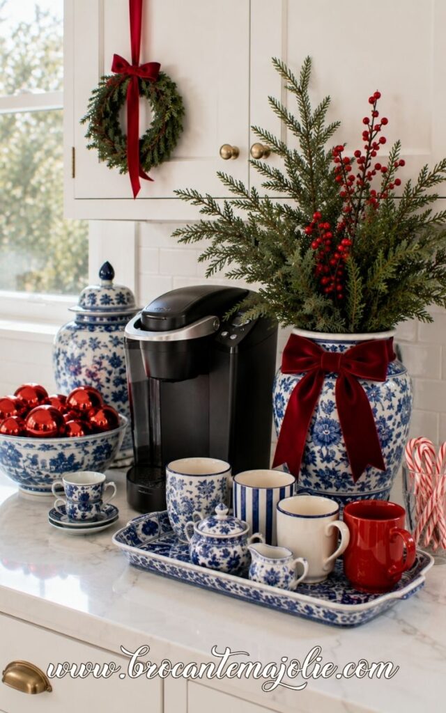 chinoiserie christmas coffee station