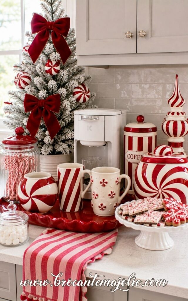 candy cane christmas coffee bar