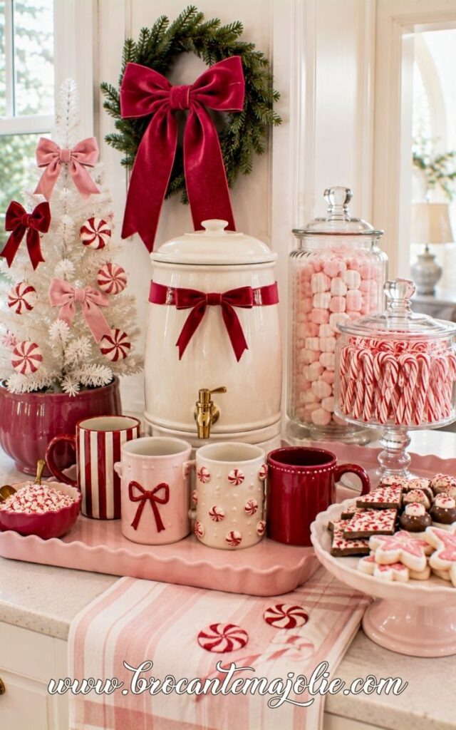 pink christmas hot chocolate station