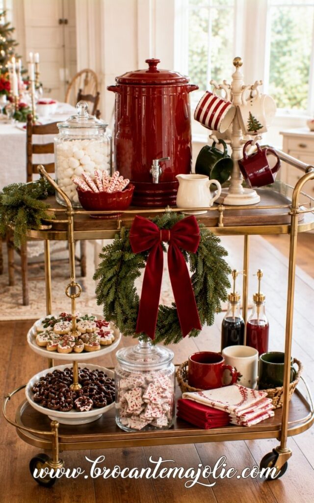 christmas hot coffee bar cart