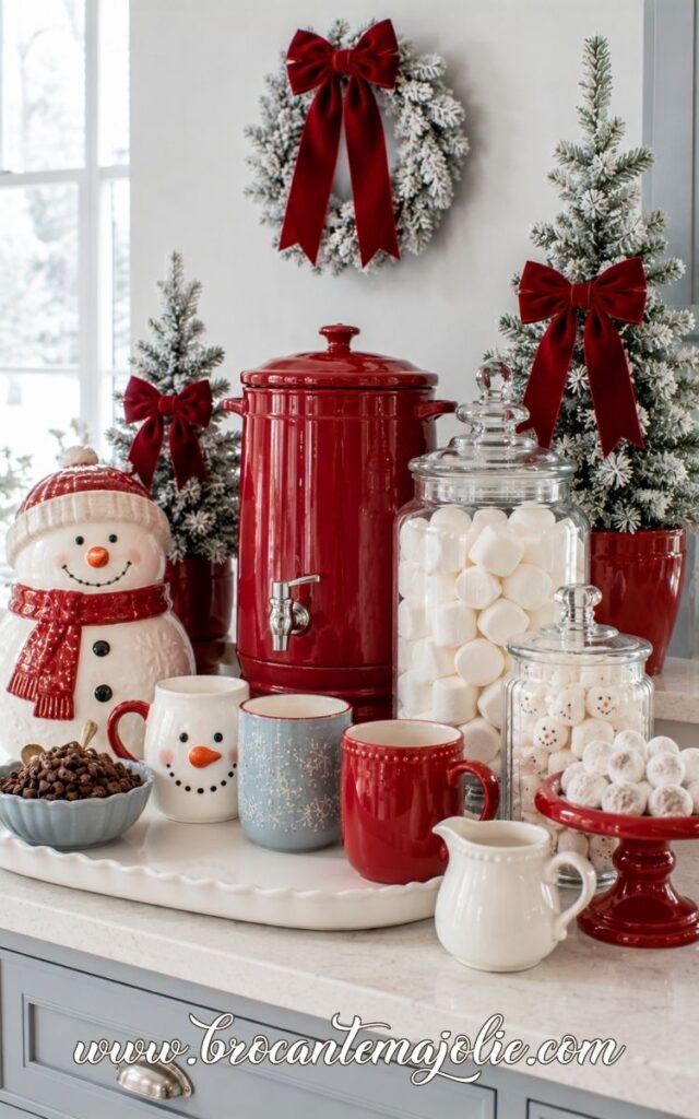 christmas hot chocolate station jars and toppings