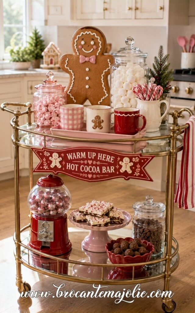 gingerbread hot coffee bar cart