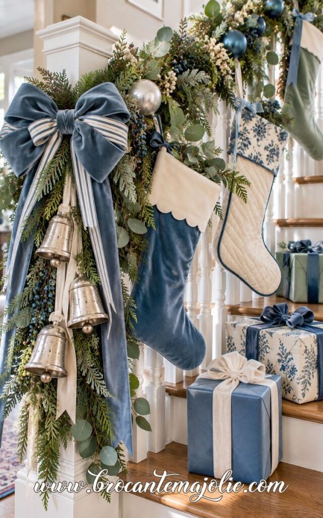christmas staircase stockings